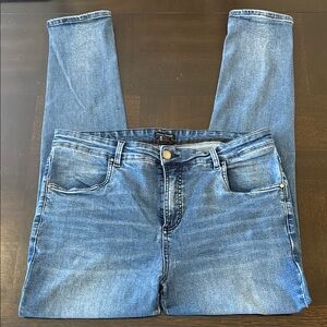 Universal Standard Faded Blue Denim Jeans with Branded Button